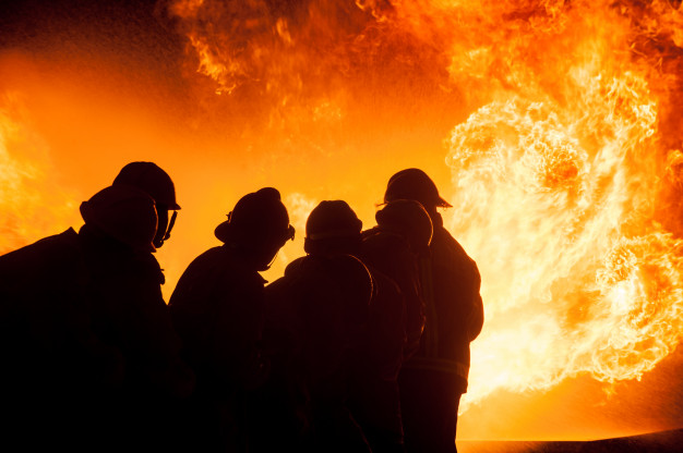 Silhouette Firemen Fighting Raging Fire With Huge Flames Burning Timber 33749 298, Entrust Insurance St. Clair Shores, MI and Southeast Michigan